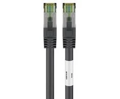Goobay CAT8.1 S / FTP (PiMF) tinklo kabelis, 0,25 m, juodas