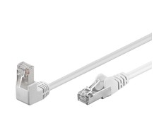„Goobay Wentronic Goobay“ – jungiamasis kabelis – RJ-45 (M) – RJ-45 (M) – 25 cm – folijuotas neekranuotas susuktas poros kabelis (F/UTP) – CAT 5e – presuotas, lygus, 90 laipsnių jungtis – baltas (94176)