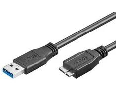 USB kabelis Goobay USB-A - mikroUSB 3 m juodasis (95027)