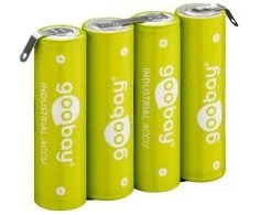 Wentronic Goobay 4x AA Mignon - 2100 mAh Grün - Lötfahne Z Nickel-Metallhydrid Akku - Rechargable Baterija - Mignon (AA)