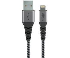 Goobay Textile Lightning - USB laidas, 0,5 m, erdvinis pilkas