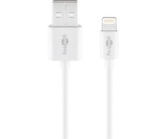 „Goobay Lightning“ į USB 2 m baltas [Apple MFI sertifikuotas / sinchronizavimo / įkrovimo kabelis / duomenų kabelis]
