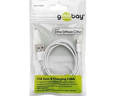 „Goobay Lightning“ į USB 2 m baltas [Apple MFI sertifikuotas / sinchronizavimo / įkrovimo kabelis / duomenų kabelis]