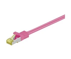 „Goobay Wentronic“ goobay – jungiamasis kabelis – RJ-45 (M) į RJ-45 (M) – 7,5 m – SFTP, PiMF – Cat.7 RohKabelis – be halogenų, profiliuotas, be jungties – rausvai raudonas (91632)