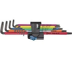 L-formos TORX XL raktų rinkinys Wera Multicolour su prilaikymo funkcija, 9vnt, TX8-40