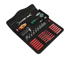 Įrankių rinkinys universalus su 1000V atsuktuvais, terkšle, antgaliais, galvutėmis Wera Kraftform Kompakt W1 Maintenance