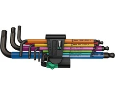 Šešiakampių L-Formos raktų rinkinys suapvalintų galu Wera Inox Multicolour, 9vnt, 1,5-10mm