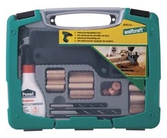 Wolfcraft Universalus medienos kaiščių, grąžtų ir šablonų rinkinys lagamine 4645000
