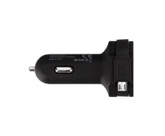 Xqisit automobilinis įkroviklis 6A Dual USB+microUSB car charger juodos spalvos 20425