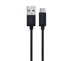 Xqisit kabelis Cotton USB C 3.0 juodos spalvos 1.8m 27749