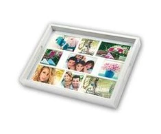 Nuotraukų rėmelis ZEP nuotraukų dėklas baltas 45x35 medinis nuotraukų dėklas 9 nuotraukos W006