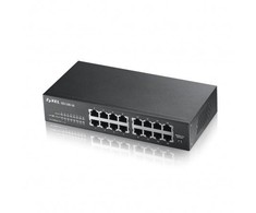 Šakotuvas Zyxel GS1100-16/16-port 10/100/1000Mbps Gigabit Ethernet switch, Fanless, 802.3az (Žalias), desktop