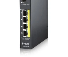 Šakotuvas ZYXEL RGS100-12P, 5 PORT UNMANAGED POE SWITCH, 120 WATT POE, DIN RAIL, IP30, 12-58V DC (5Y WARRANTY)