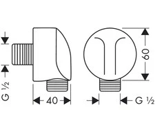 Hansgrohe HG Fixfit kampinis pajungimas DN15