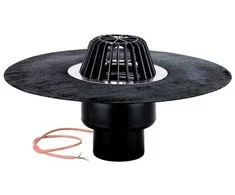 Hl Hutterer Lechner Įlaja vertyikali DN110 su bituminiu flanšu ir integruotu el. šildymo kabeliu (10-30W, 220V)