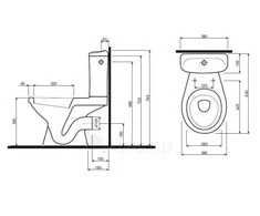 KOLO IDOL pastatomas unitazas su keraminiu bakeliu 3/6 l, nuotakas horizontalus, su apatiniu vandens padavimu, minkštas dangtis