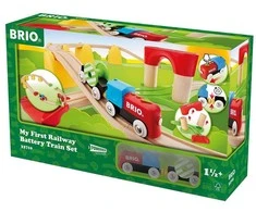 BRIO – mano pirmasis geležinkelio baterijos valdomas traukinių komplektas (33710)