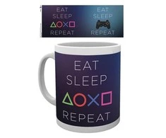 ABYstyle „Abysse PLAYSTATION“ – Puodelis – 320 ml – „Eat Sleep Repeat“.