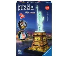 3D galvosūkis Laisvės statula su šviesomis - RAVENSBURGER dėlionė