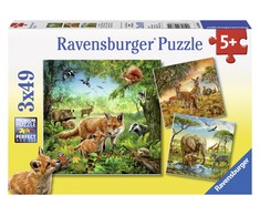Ravensburger Dėlionė 3x49 vnt. - Pasaulio gyvūnai
