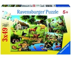 Ravensburger Dėlionė 3x49 vnt. - Gyvūnai