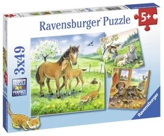 Ravensburger Dėlionė 3x49 vnt. - Mamų meilė