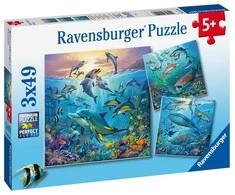 Ravensburger Dėlionė 3x49 vnt. - Povandeninis gyvenimas