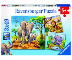 Puzzle 3x49 Wild Animals - RAVENSBURGER dėlionė