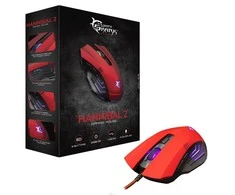 Žaidimų pelė White Shark Hannibal 2, su pašvietimu, 6 mygtukai, Raudona
