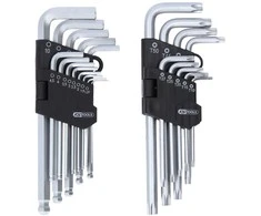 L-raktų šešiakampių ir Torx komplektas, 22 vnt., KS Tools