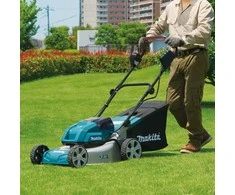 Makita akumuliatorinė vejapjovė DLM460Z 2x18 V, 46 cm, 3 viename (pjovimas / surinkimas / mulčiavimas), plieno korpusas, be akumuliatoriaus ir kroviklio