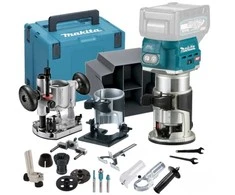 Makita RT001GZ13 Akumuliatorinis freza, XGT, ; 6- 8mm, 10.000 - 31.000 r/min, AWS, XPT, + Priedas įgilinamajam frezavimui, + Priedas kantų frezavimui, Makpac Nr4, Be akumuliatorių ir kroviklio!