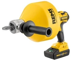 Akumuliatorinis kanalizacijos vamzdžių valymo prietaisas REMS Mini–Cobra S 22V VE Set L-Boxx H