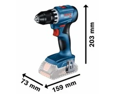Akumuliatorinis gręžtuvas-suktuvas Bosch GSR 18V-45, (2x2.0Ah), 0-500 / 0-1.900 min.-1