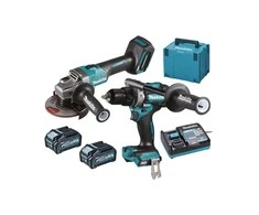 Makita DK0124G201 XGT Akumuliatorinių įrankių komplektas DF001G + GA005G + DC40RA + BL4040x2 + MAKPAC lagaminas (2 vnt Combo)