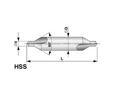 Centravimo grąžtas RUKO HSS DIN 333A Ø 4,0 mm
