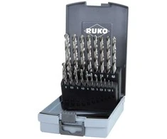 Grąžtas 19 dalių metalo grąžtų rinkinys RUKO HSS-G