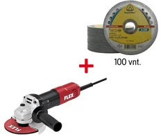 Kampinis šlifuoklis FLEX L850 125mm su Klingspor diskais, 100vnt.