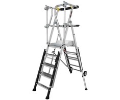 Kopėčios su apsaugine tvorele ALTREX RolGuard, 5/7 pakopų