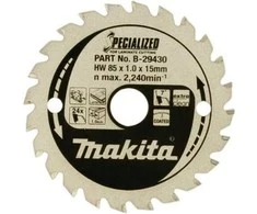 Makita T.C.T. pjūklas SPECIALIZED 250X2.5X30mm 5° T84 B-29480 T.C.T • 250 x30 mm • T84 • 5° • MDF/laminatui