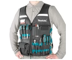 Makita Darbinė liemenė su reguliuojamais skyriais įrankiams. E-15609
