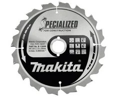 Makita T.C.T. pjūklas SPECIALIZED 235X2.8X30mm 20° T16 B-13699 T.C.T • 235 x30 mm • T16 • 20° • Medienai/Medienai su vinimis