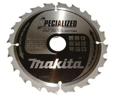 Makita T.C.T. pjovimo diskas SPECIALIZED 185X2X30mm 25° T20 B-33102 T.C.T • 185 x30 mm • T20 • 25° • medienai/medienai su vinimis