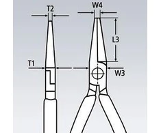 Replės prailgintomis žiaunomis KNIPEX 2501160