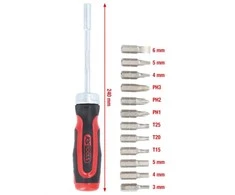 Terkšlinis atsuktuvas su antgaliais KS TOOLS 1/4''