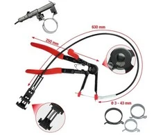 Universalios žarnų apkabų žnyplės su lanksčiu troseliu KS TOOLS 630mm