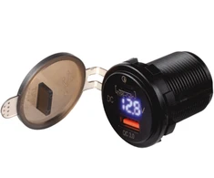 FOUR Connect 4-600162 waterprof USB-charger with voltage display