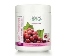 Kaukė dažytiems plaukams Farcom SERI Natural Line Hair Treatment with Hibiscus &amp; Grape 1000 ml