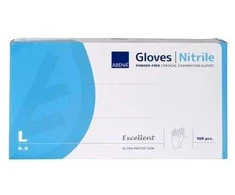 Juodos nitrilinės pirštinės be pudros ABENA Nitrile Powder-Free Medical Examination Gloves Juodas L 100vnt.