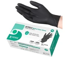 Nitrilinės pirštinės be pudros juodos Selefa Nitrile Medical Exam Gloves Powder-Free Juodas M 200vnt.
